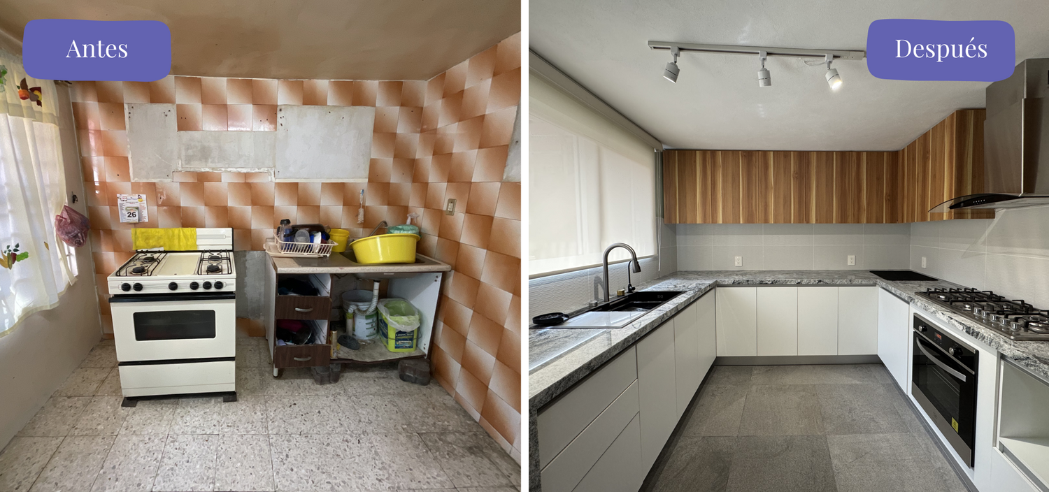 Antes y Después diseño de cocina CDMX, Yadmar