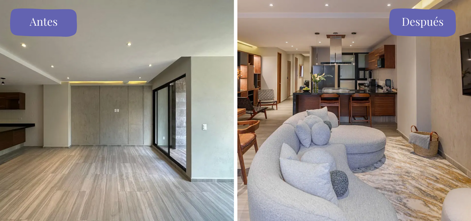 Antes y Después diseño de interior CDMX, Yadmar