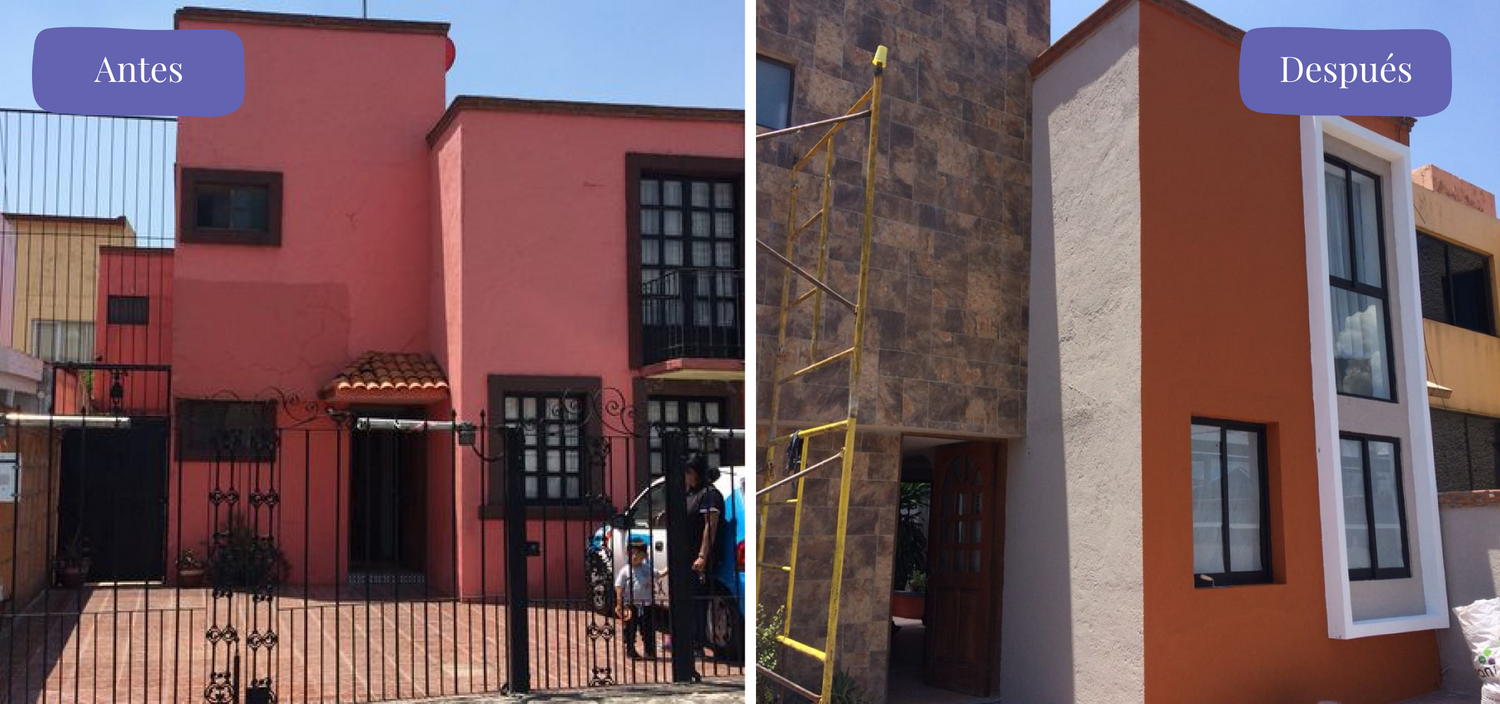 Antes y Después diseño fachada CDMX, Yadmar
